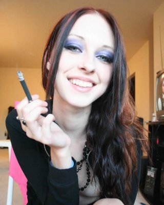 Redhead Goth Teen Liz Vicious Smoking