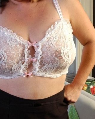Chubby old woman strips in full view for the neighbors #75574675