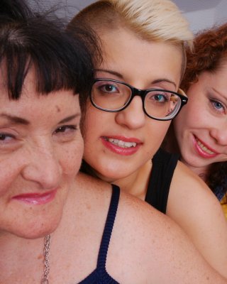 Three old and young lesbians make out and then some #75481968