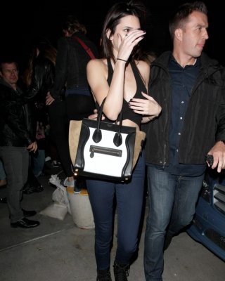 Kendall Jenner In Black Belly Top  Jeans Leavin A Rihanna Concert