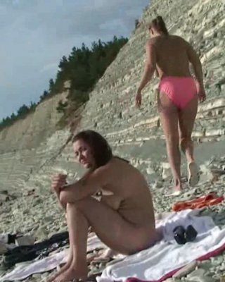 Fully Naked Girls At The Beach Drinking And Having Fun