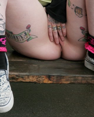 Hot Tattooed Punk Babe By Gravestone