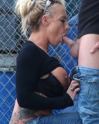 Shameless Blonde Slut Caught Fucking In Public