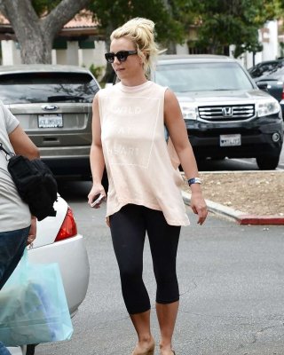 Britney Spears Showing Boobs In See Thru Shirt On Street