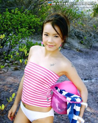 Adorable Young Asian Naked At The Beach