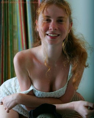 Hairy Redhead Cutie Bends Over Sticks And Out Her Bum #77320722