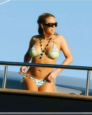 Mariah Carey Exposing Her Sexy Body And Hot Ass In Bikini On Yacht