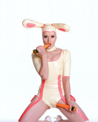 Mosh Brings Back A Different Kind Of Delicious Thrill In Her Sexy Latex Bunny Ou