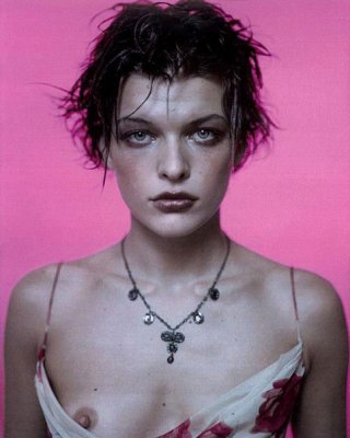 Milla Jovovich Shows Her Tits