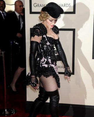 Madonna Cleavy Wearing A Slutty Outfit At The 57th Annual GRAMMY Awards In LA