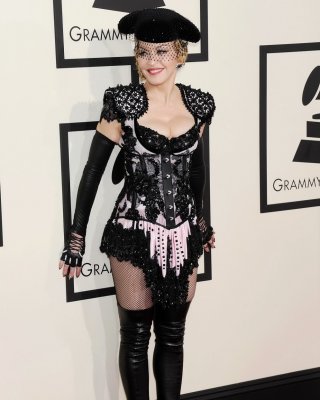 Madonna Cleavy Wearing A Slutty Outfit At The 57th Annual GRAMMY Awards In LA