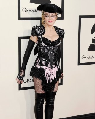 Madonna Cleavy Wearing A Slutty Outfit At The 57th Annual GRAMMY Awards In LA