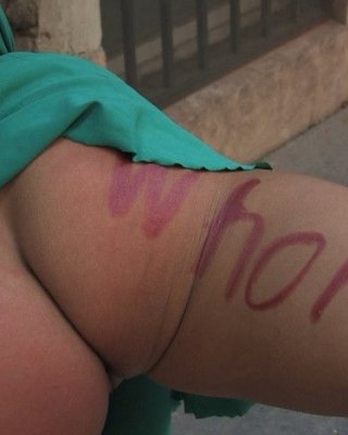 Cute girl excited in bondage and fucked hard outside #72178736