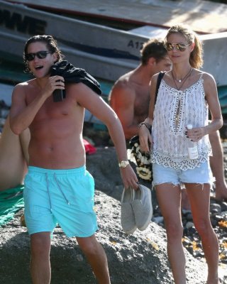 Heidi Klum Caught Topless In A White Thong During A Vacation In StBarts