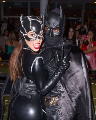 Kim Kardashian In Cat Woman Costume At Halloween