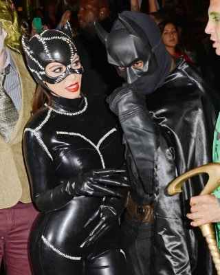 Kim Kardashian In Cat Woman Costume At Halloween