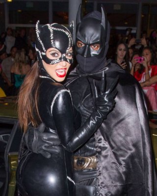 Kim Kardashian In Cat Woman Costume At Halloween