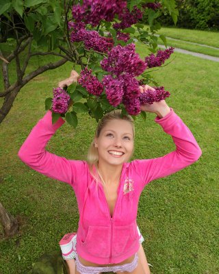 Czech teen Pinky June stripping and teasing outdoors #68461528