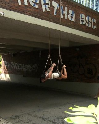 Babe gets stripped, tied up and fucked outdoor in public places #71972457