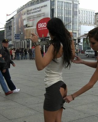 Babe gets stripped, tied up and fucked outdoor in public places #71972474
