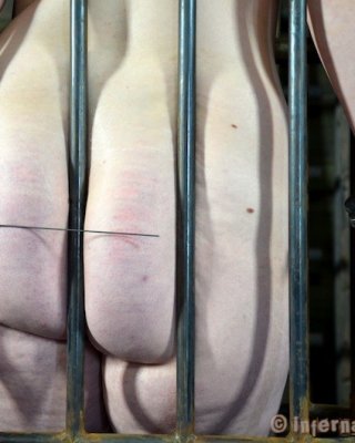 Denali Winter In Cage Is Bound And Spanked Her Tits Exposed