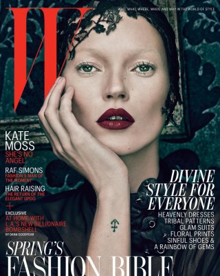 Kate Moss Showing Boobs In See Through For W Magazine May 2015 Issue