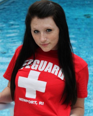 Freckled Amateur Teen Lifeguard