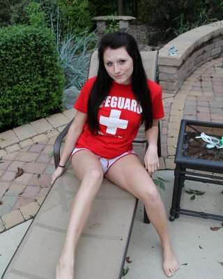 Freckled Amateur Teen Lifeguard