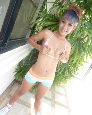 Thai hooker strips from her bikini to show her pussy #69772748
