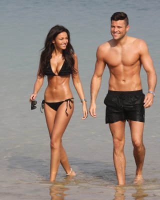 Michelle Keegan Busty In A Tiny Black Bikini At The Beach