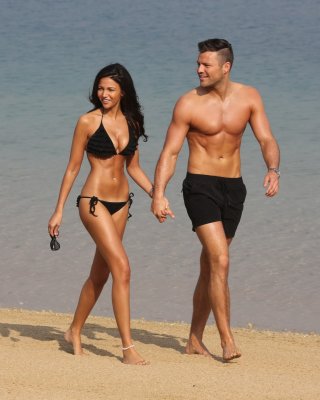 Michelle Keegan Busty In A Tiny Black Bikini At The Beach