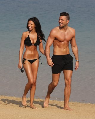 Michelle Keegan Busty In A Tiny Black Bikini At The Beach