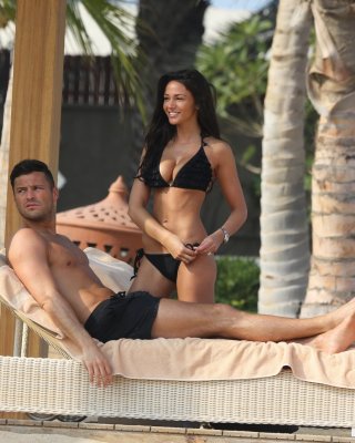 Michelle Keegan Busty In A Tiny Black Bikini At The Beach