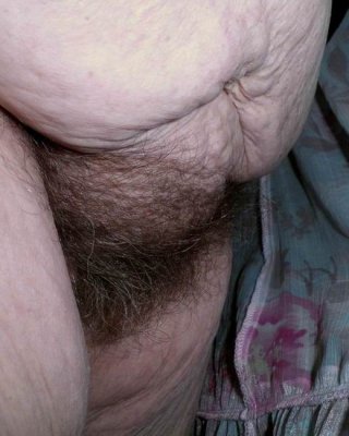 Hairy Granny Showing Her Wrinkled Body