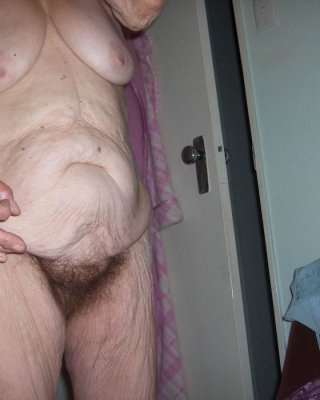 Hairy Granny Showing Her Wrinkled Body