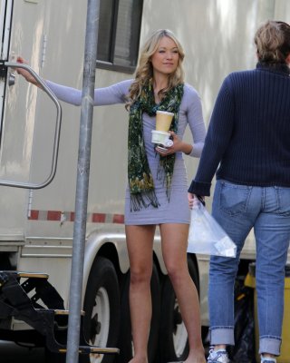 Katrina Bowden leggy on the Nurse 3-D set in Toronto #75286589