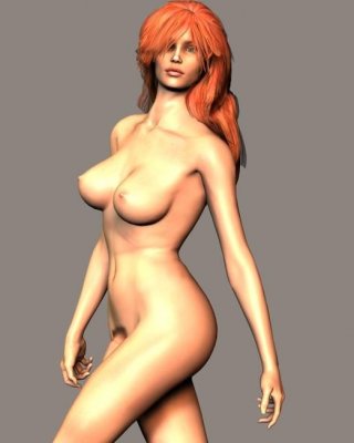 赤毛の3Dトゥーンチンコガール
 #76143017