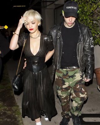 Rita Ora shows off her boobs and pokies braless in black seethru dress at The Ni #75170915