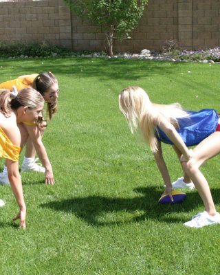 Jordan Capri And Her Girlfriends Playing Flag Football In Panties!