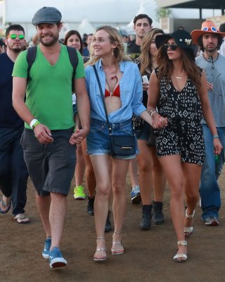 Nina Dobrev And Diane Kruger Cleavy And Leggy At Coachella Music Festival Weeken