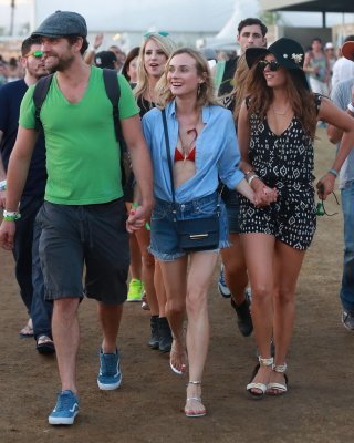 Nina Dobrev And Diane Kruger Cleavy And Leggy At Coachella Music Festival Weeken