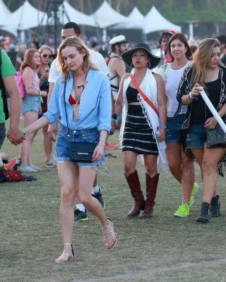 Nina Dobrev And Diane Kruger Cleavy And Leggy At Coachella Music Festival Weeken