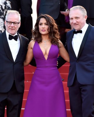 Salma Hayek Showing Huge Cleavage At The Carol Screening In Cannes