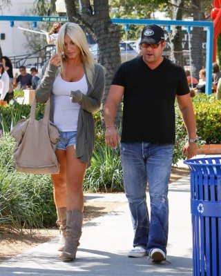 Brooke Hogan Leggy Wearing Denim Shorts  Boots In Malibu