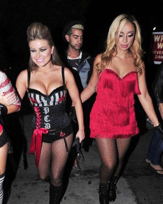 Carmen Electra looking sexy and hot in fishnet stockings in public and exposing  #75334855