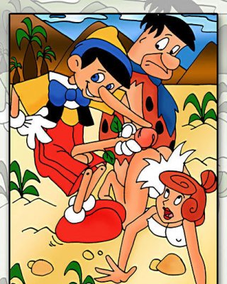 Boobie Lara Croft gets gangbanged by Fred Flintstone #69594212