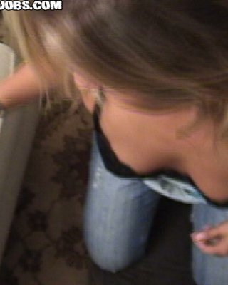 Hot Blonde Babe Gets Caught On Spy Cam While She Sucks Off A Stranger