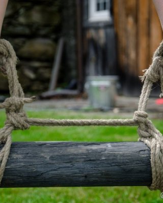 Elise Graves Is Rope Bound Outdoors And Covered With Mud