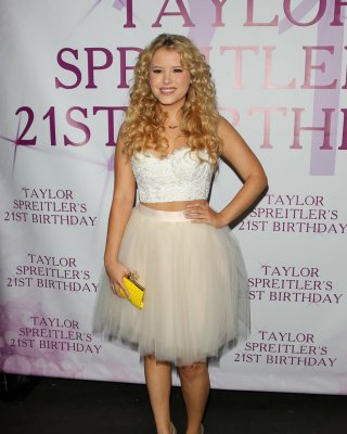 Taylor Spreitler Busty In White Belly Top And Short Skirt At Her 21st Birthday P