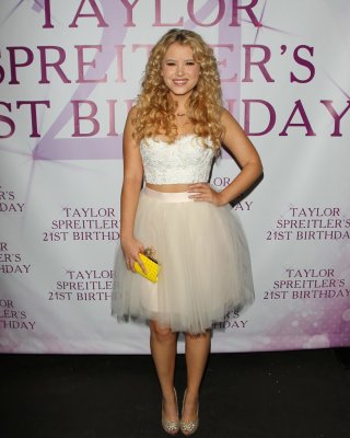 Taylor Spreitler Busty In White Belly Top And Short Skirt At Her 21st Birthday P